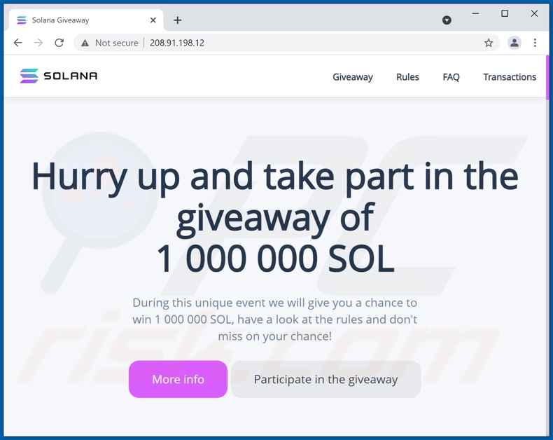 SOLANA (SOL) Giveaway scam