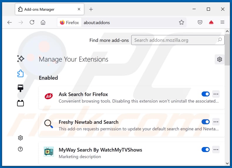 Mit togosearching.com verwandte Mozilla Firefox Erweiterungen entfernen