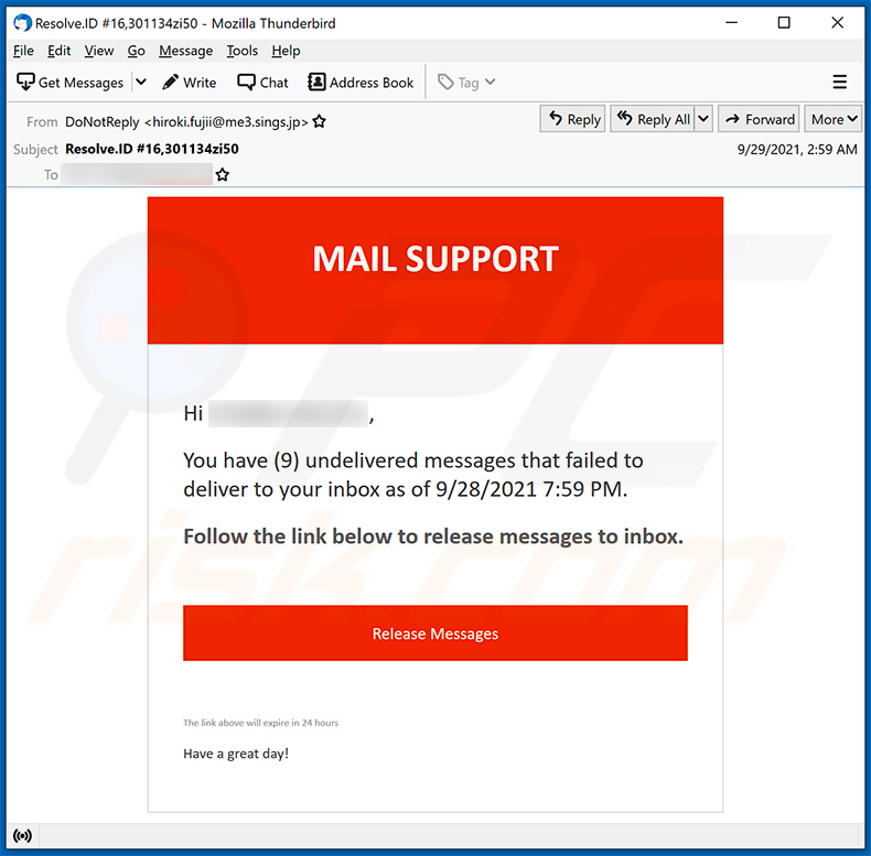 Unzugestellte E-Mails mit dem Thema Spam