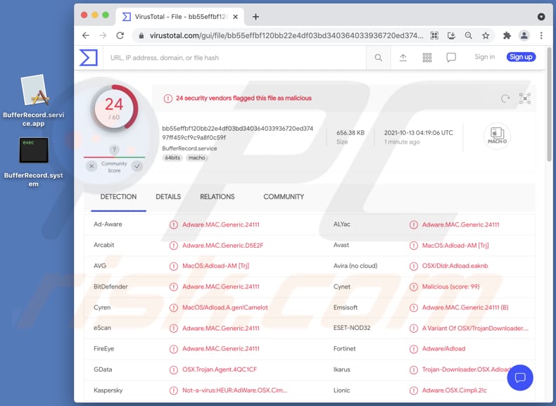 BufferRecord Adware