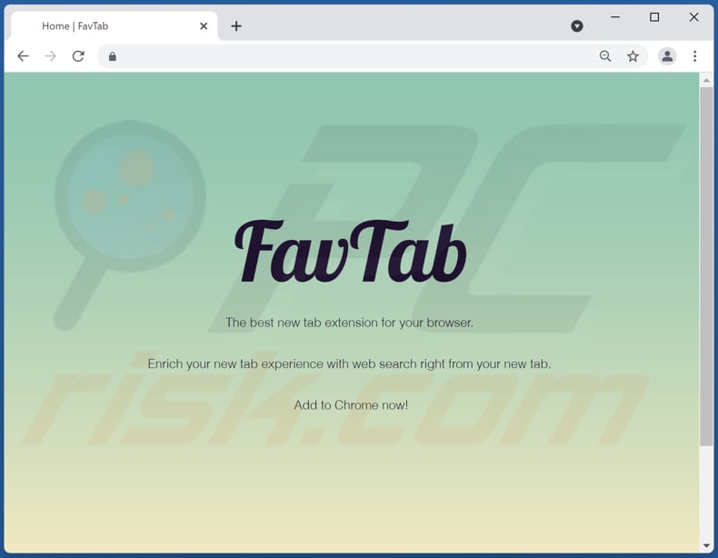 Webseite zur Förderung des favtab.com Browserentführers