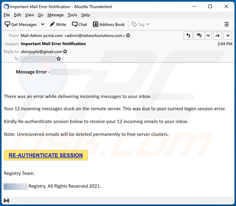 Mail delivery failure Spam (2021-10-15)