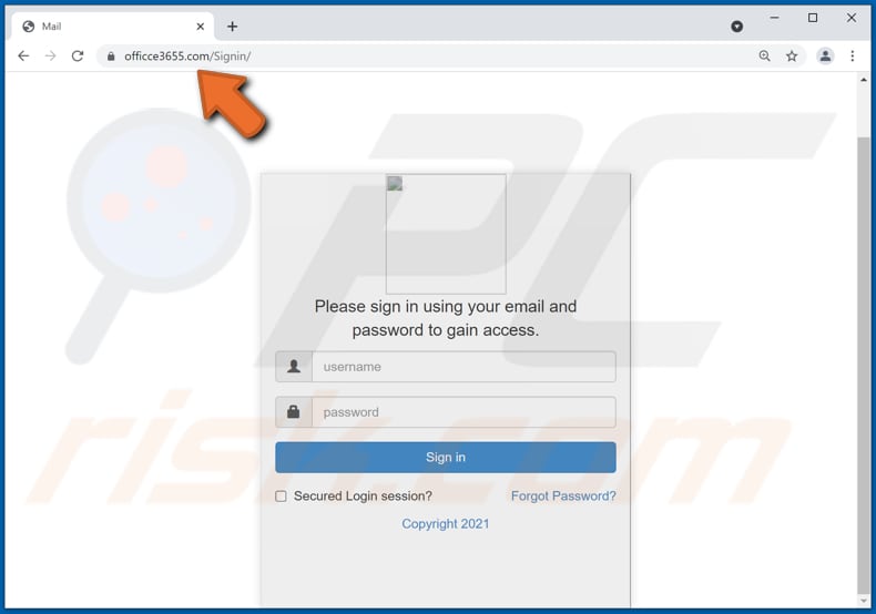 office 365 E-Mail-Betrug Phishing Webseite