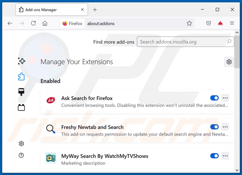 Mit searchsmarters.online verwandte Mozilla Firefox Erweiterungen entfernen