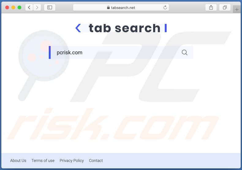 tabsearch.net Browserentführer auf einem Mac Computer