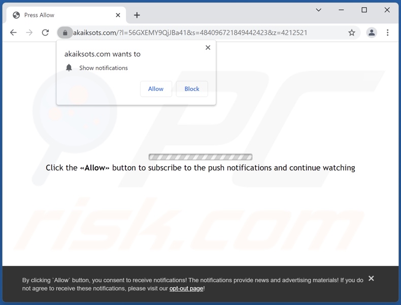 akaiksots[.]com Pop-up Weiterleitungen