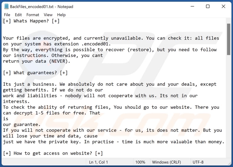 Encoded01 Ransomware Textdatei (BackFiles_encoded01.txt)