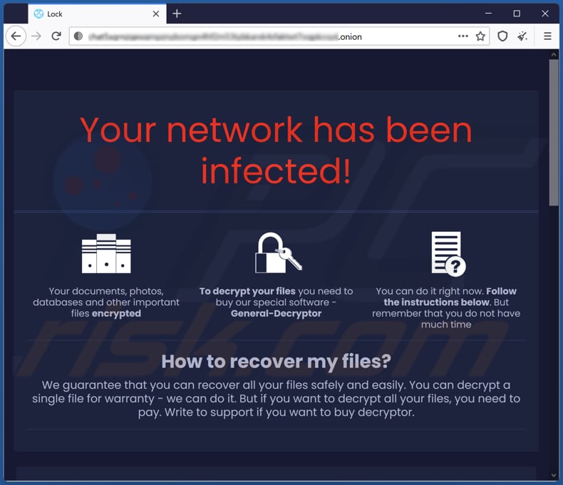 Encoded01 Ransomware Tor Webseite