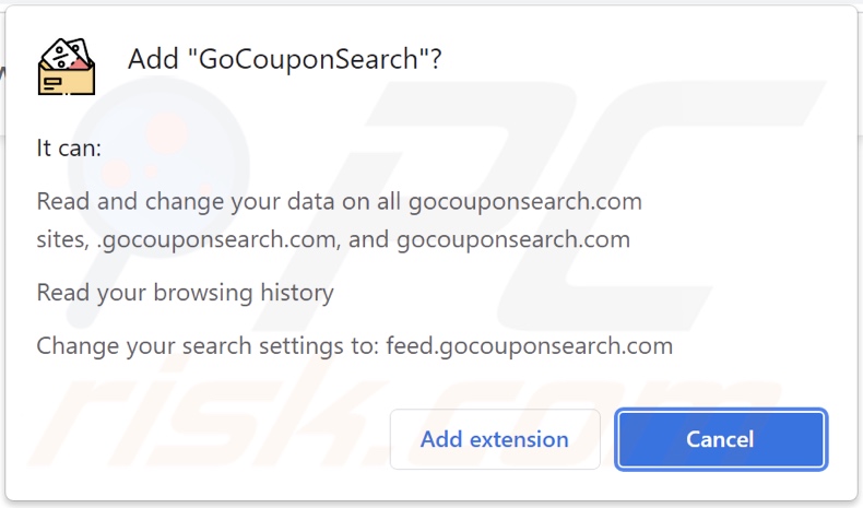 GoCouponSearch Browserentführer fragt nach Berechtigungen