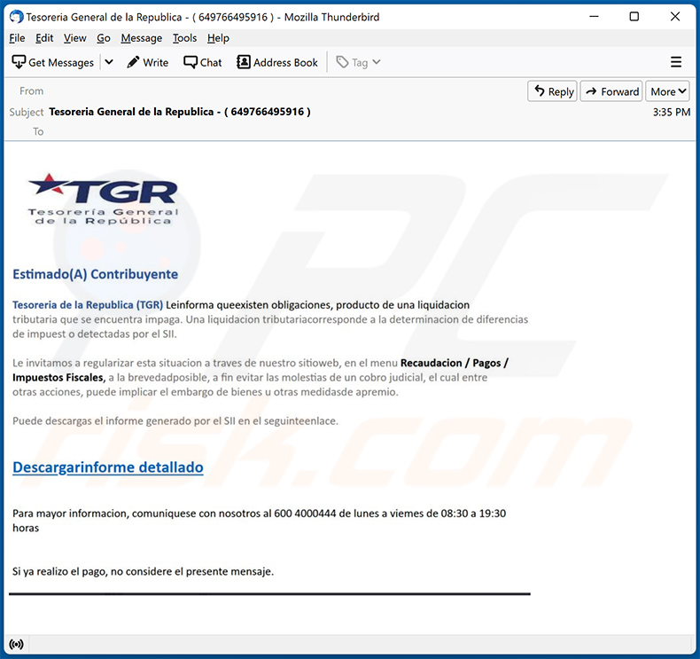 Mekotio Trojaner-verbreitende Spam-E-Mail (2021-11-04)