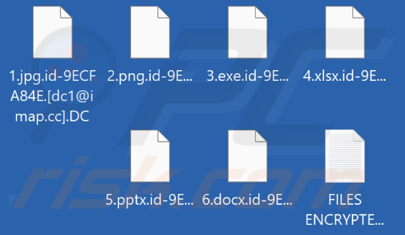 Von DC Ransomware verschlüsselte Dateien (.DC Erweiterung)