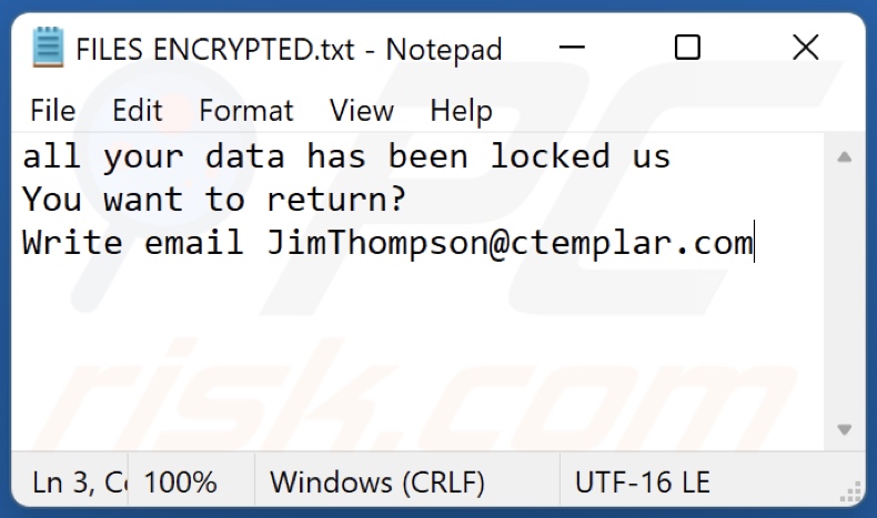 Deeep Ransomware Textdatei (FILES ENCRYPTED.txt)