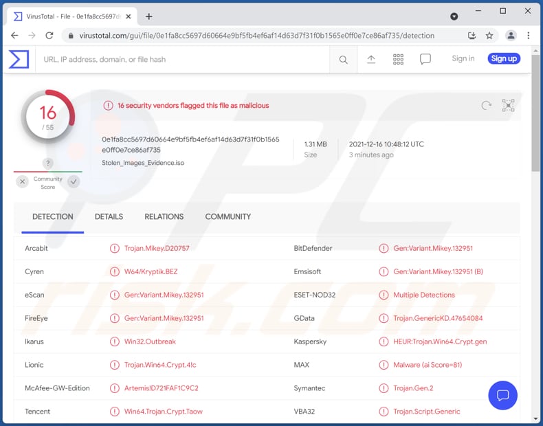 dmca copyright infringement notification email bösartige ISO-Datei Erkennungen