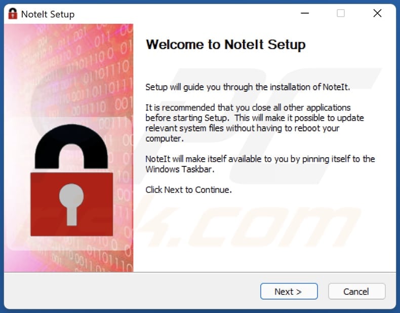 noteit Adware-Installationsprogramm