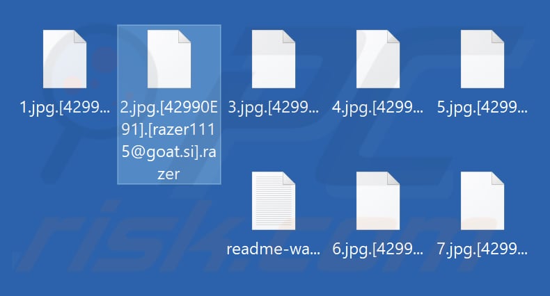 Von Razer Ransomware verschlüsselte Dateien (.razer Erweiterung)