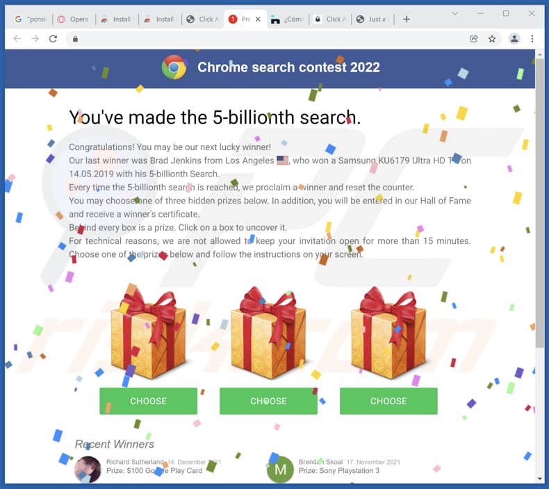 Chrome Search Contest 2022 Betrug