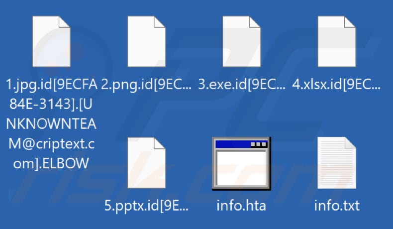 Von ELBOW Ransomware verschlüsselte Dateien (.ELBOW Erweiterung)