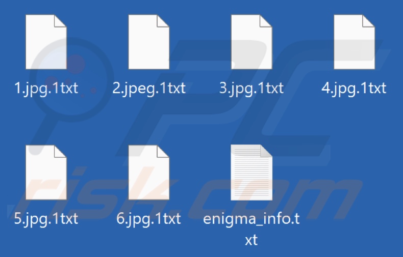 Von Enigma Ransomware verschlüsselte Dateien (.1txt Erweiterung)