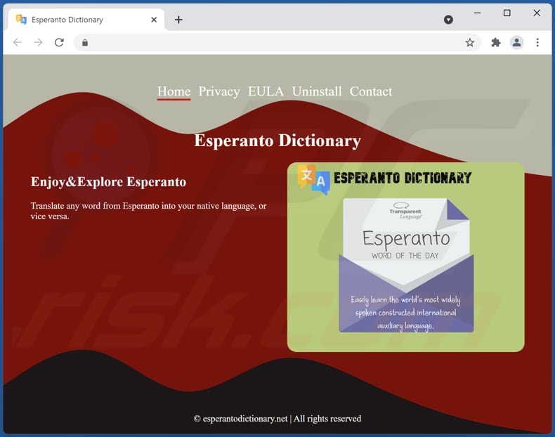 Esperanto Dictionary Adware offizielle Downloadseite