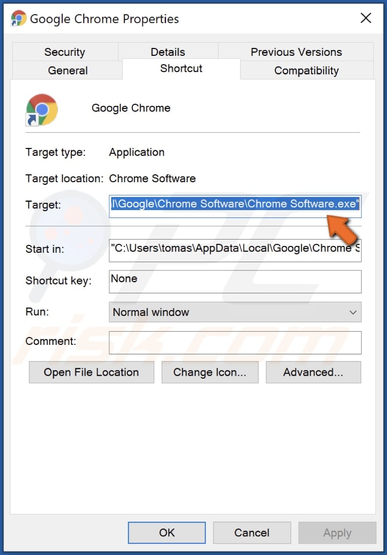 Gefälschte Google App änderte den Zielort der Chrome Verknüpfung