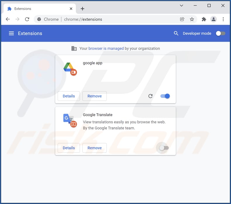 Die gefälschte Google App von Google Chrome entfernen Schritt 2