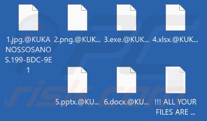 Von KUKANOS Ransomware verschlüsselte Dateien (.@KUKANOSSOSANOS.[victim's_ID] Erweiterung)