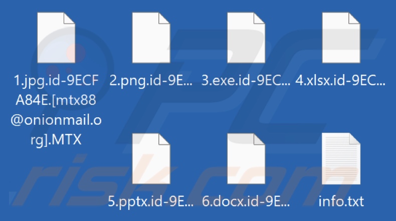 Von MTX Ransomware verschlüsselte Dateien (.MTX Erweiterung)