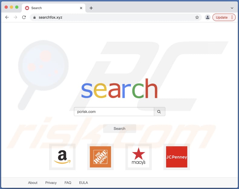 searchfox.xyz Browserentführer auf einem Mac Computer