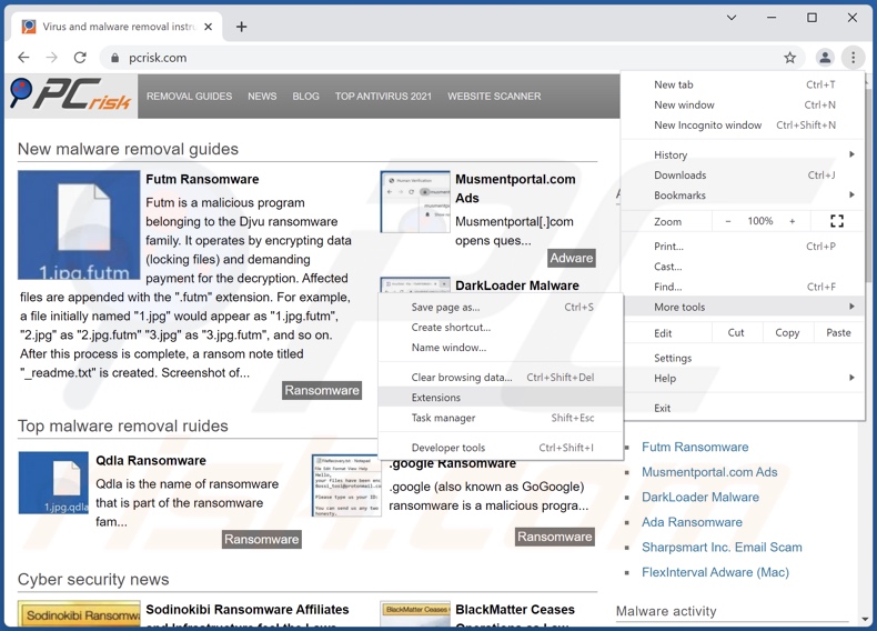 Ask Ali Werbung von Google Chrome entfernen Schritt 1