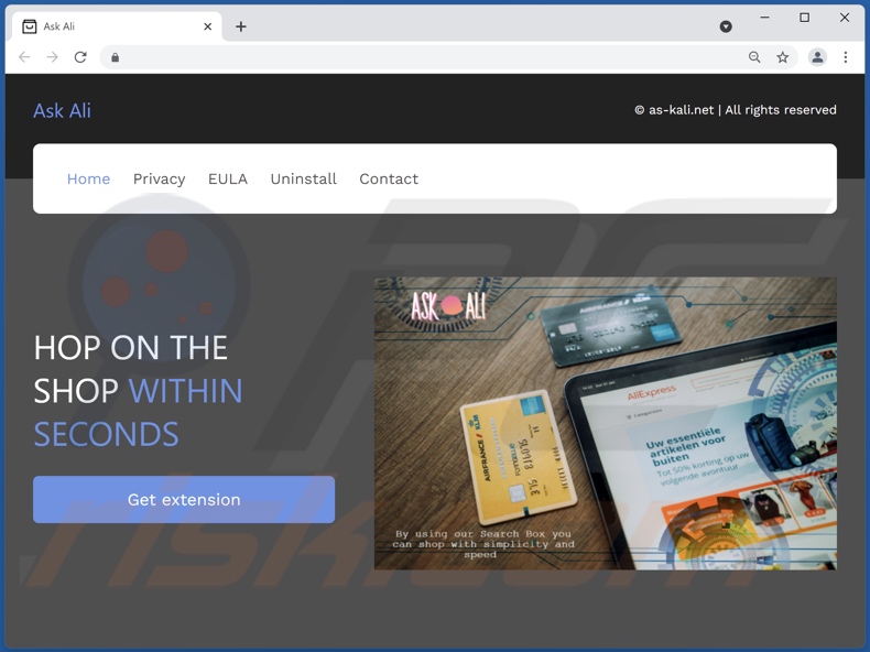 Webseite fördert Ask Ali Adware