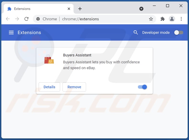 Buyers Assistant Adware von Google Chrome entfernen Schritt 2