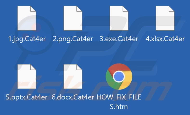 Von Cat4er Ransomware verschlüsselte Dateien (.Cat4er Erweiterung)