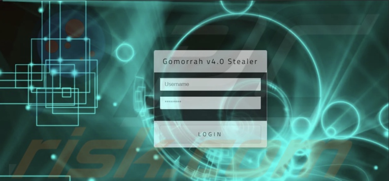 Gomorrah Stealer Malware Anmeldeseite