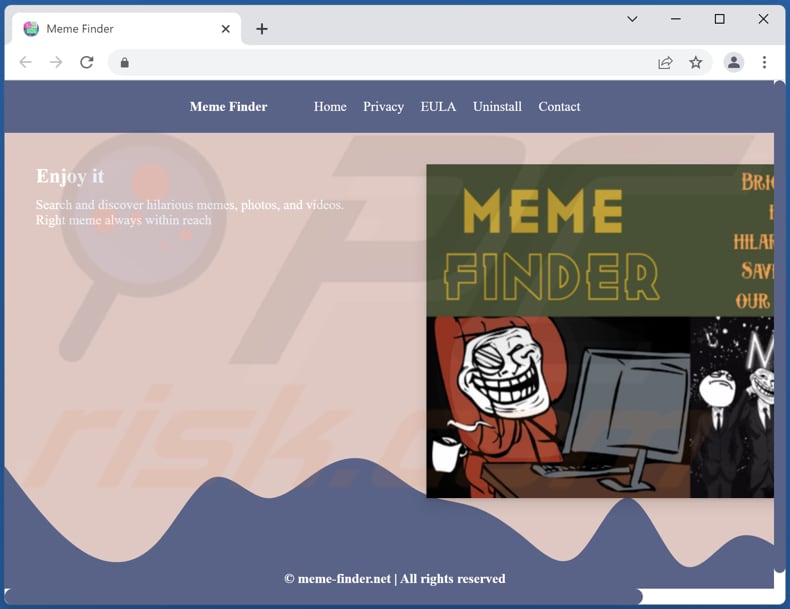 Meme Finder Adware Offizielle Seite