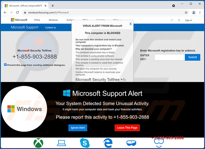 Microsoft Support Alert Pop-up-Betrug (2022-02-10)