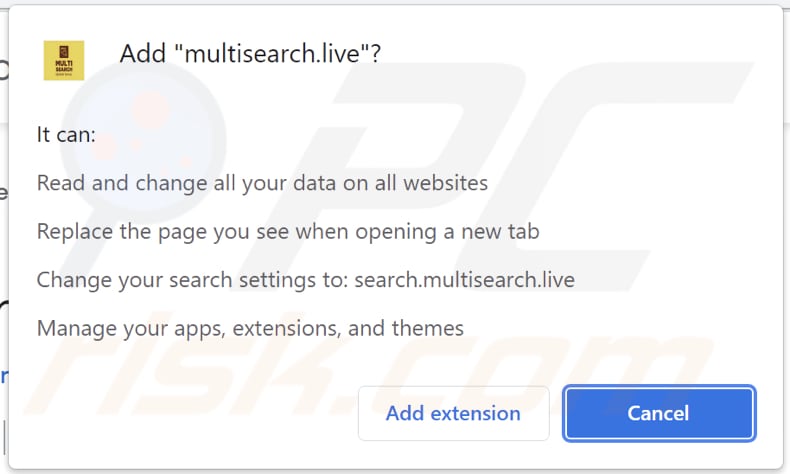 multisearch.live Browserentführer Browserbenachrichtigung