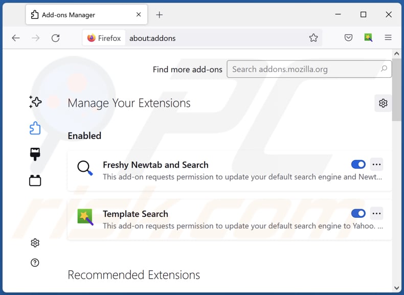 Mit search.multisearch.live verwandte Mozilla Firefox Erweiterungen entfernen