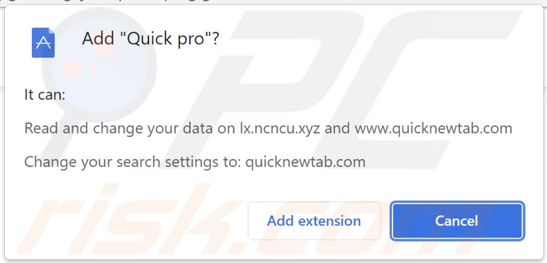 quick pro Browserentführer Browserbenachrichtigung