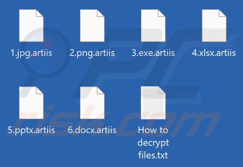 Von TargetCompany Ransomware verschlüsselte Dateien (.artiis Erweiterung)