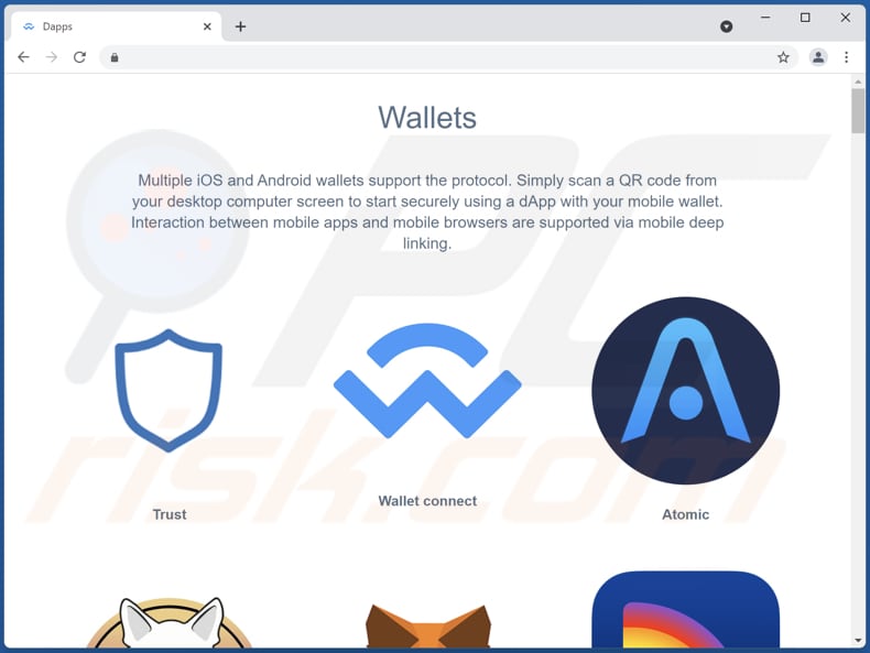 walletconnect Pop-up-Betrug andere Phishing Seite