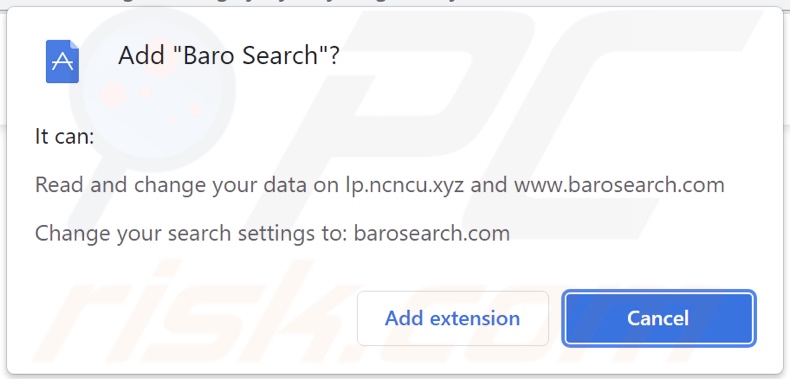 Baro Search Browserentführer fragt nach Berechtigungen