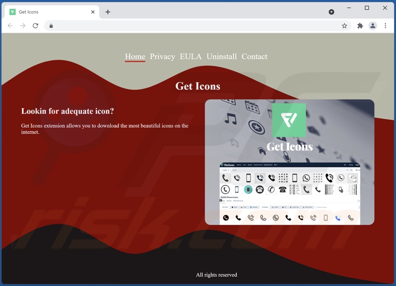 Webseite fördert Get Icons Adware