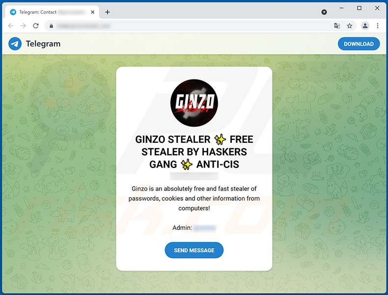 Ginzo Stealer wird auf Telegram gefördert