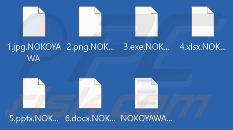Von NOKOYAWA Ransomware verschlüsselte Dateien (.NOKOYAWA Erweiterung)