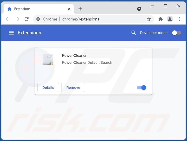 Mit power-cleaner.xyz verwandte Google Chrome Erweiterungen entfernen
