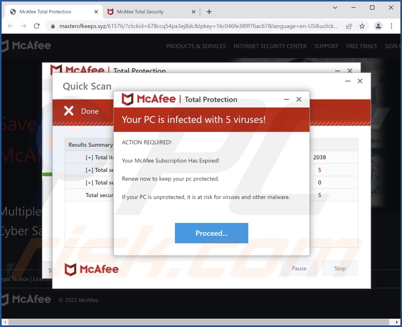 Your Windows 10 is infected with viruses Betrug Internetseiten-Hintergrund