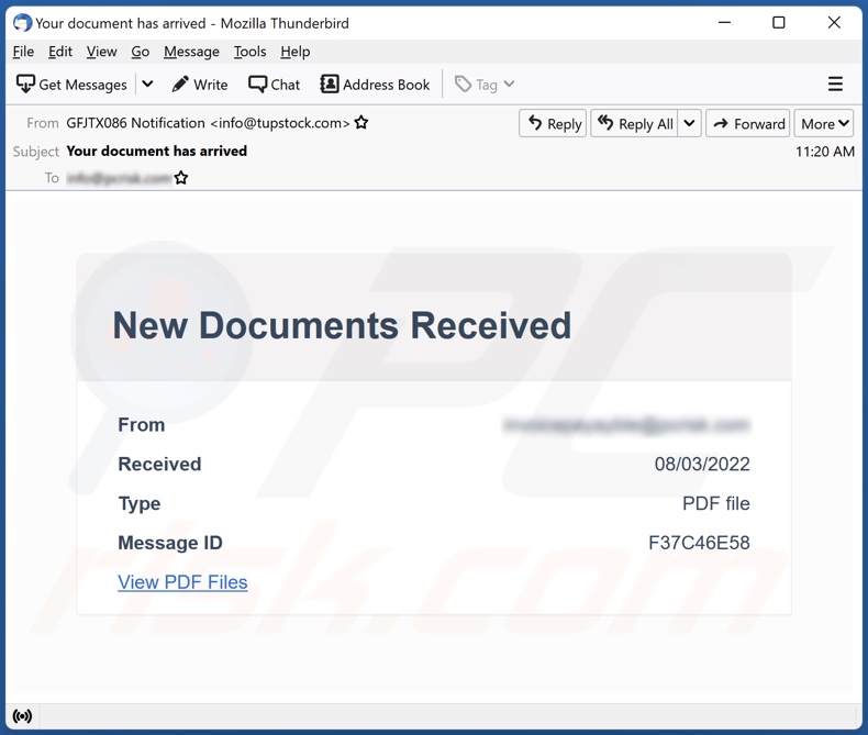 Zoho Phishing Betrugs-E-Mail Muster