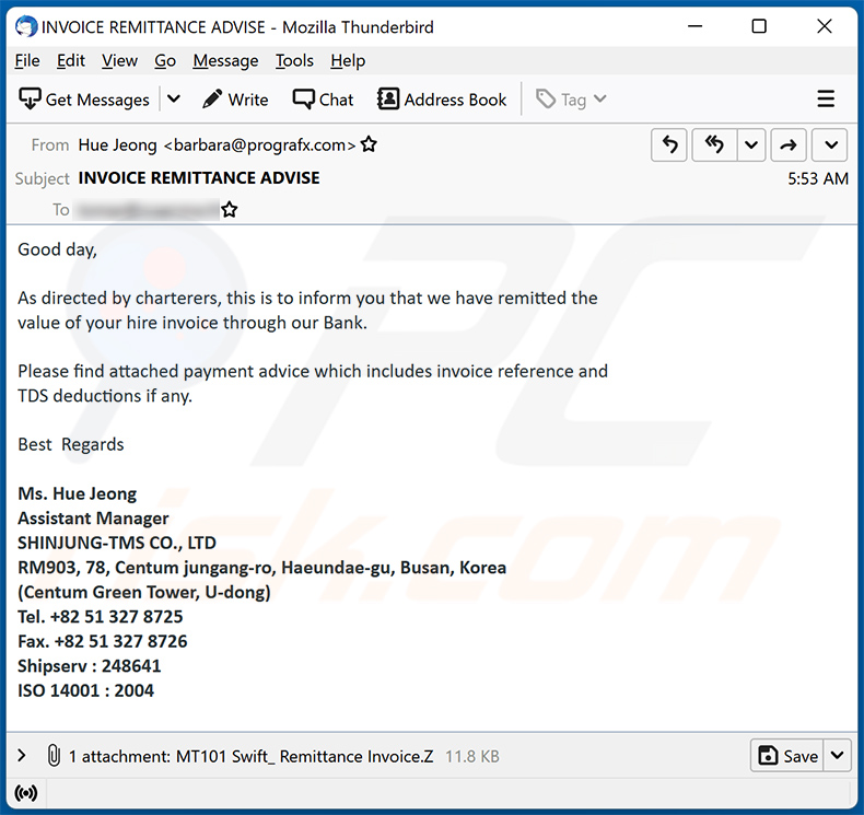 Spam-E-Mail mit dem Thema Bankzahlung verbreitet FormBook Malware