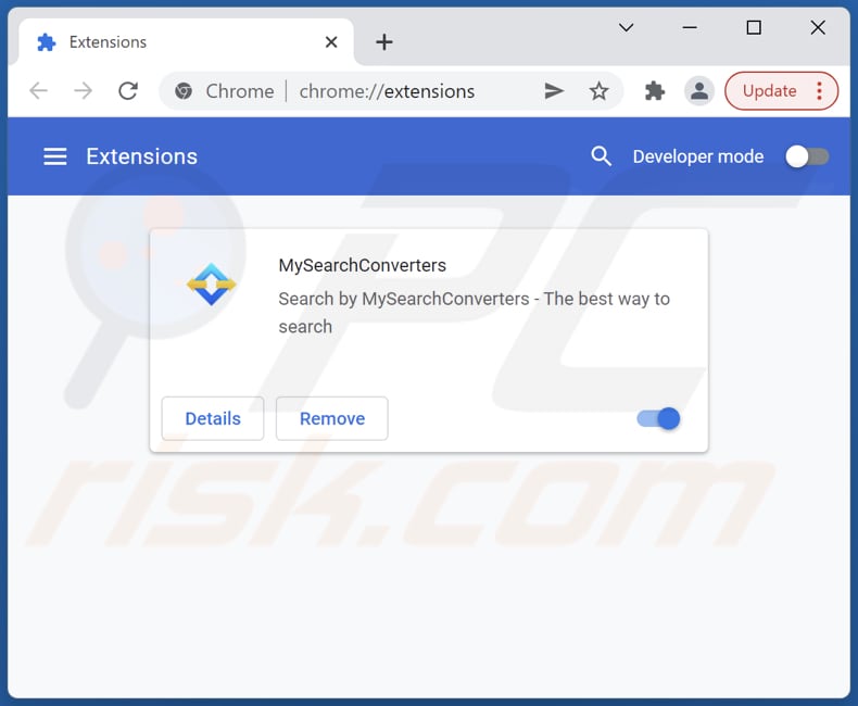 Mit mysearchconverters.com verwandte Google Chrome Erweiterungen entfernen