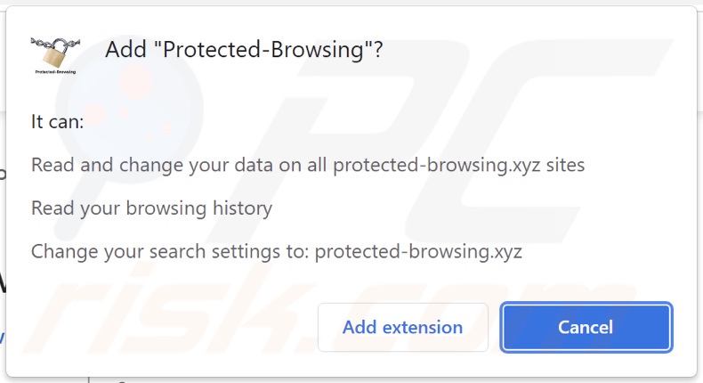 Protected-Browsing Browserentführer bittet um Genehmigungen